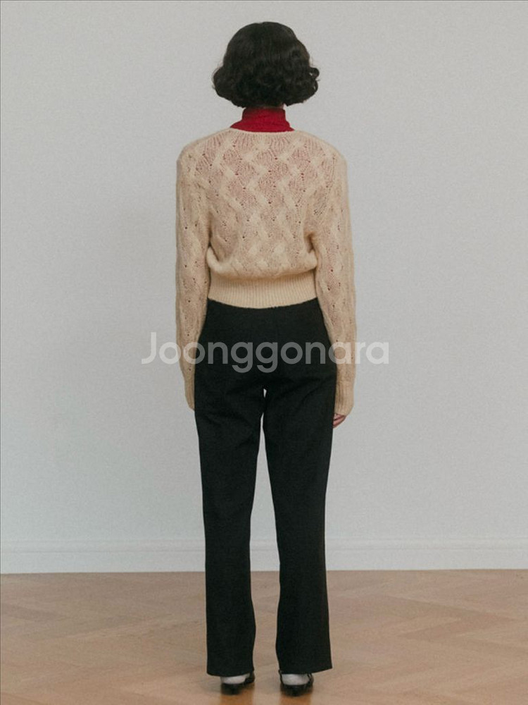 시엔느 캐롤라인 울 가디건 베이지 니트 스웨터--4