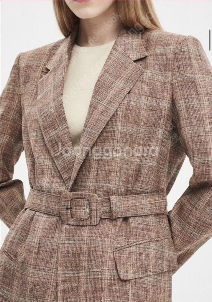 한섬 타임 벨티드 자켓--0