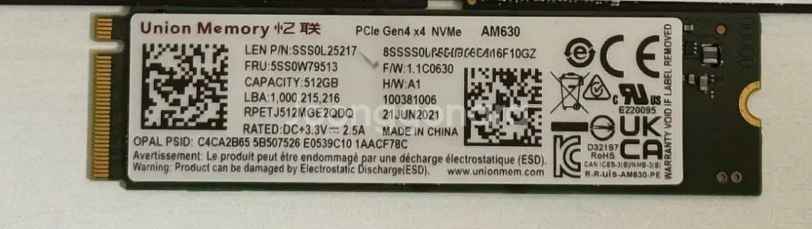 (미사용) M.2 NVMe 512GB SSD AM630--0