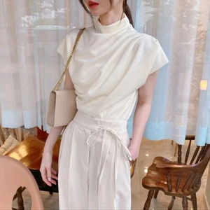 드레이프 새틴 블라우스