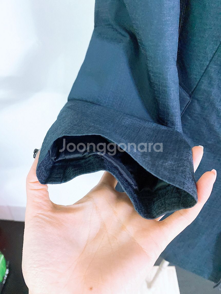 (정품)바쏘양가죽배색누빔하프점퍼형자켓(남성용100)--2