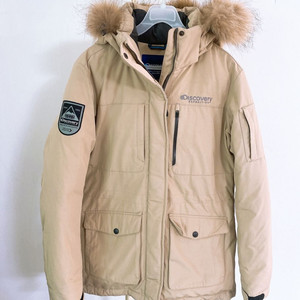 (여성95)디스커버리거위털너구리털후드사파리패딩