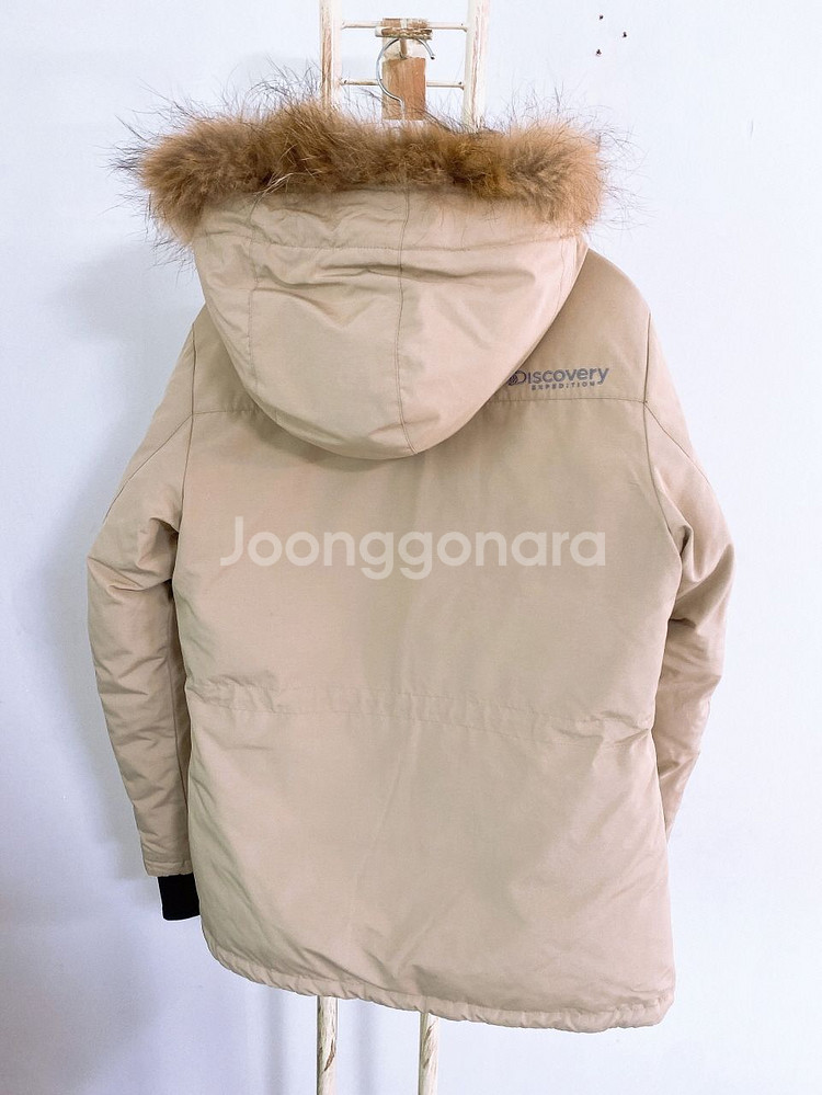 (여성95)디스커버리거위털너구리털후드사파리패딩--4