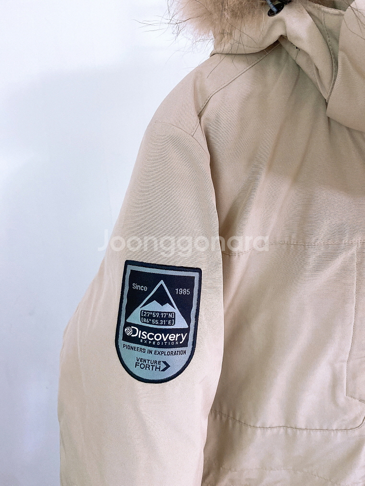 (여성95)디스커버리거위털너구리털후드사파리패딩--2