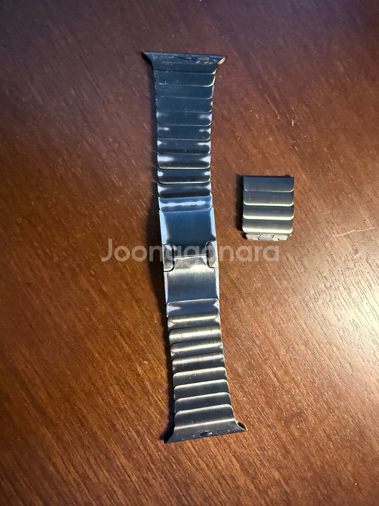 애플워치치 42(44) 링크브레이슬릿 블랙 정품--5