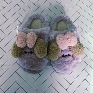 퍼플 플러피 리본 슬리퍼새상품 / 사이즈 250