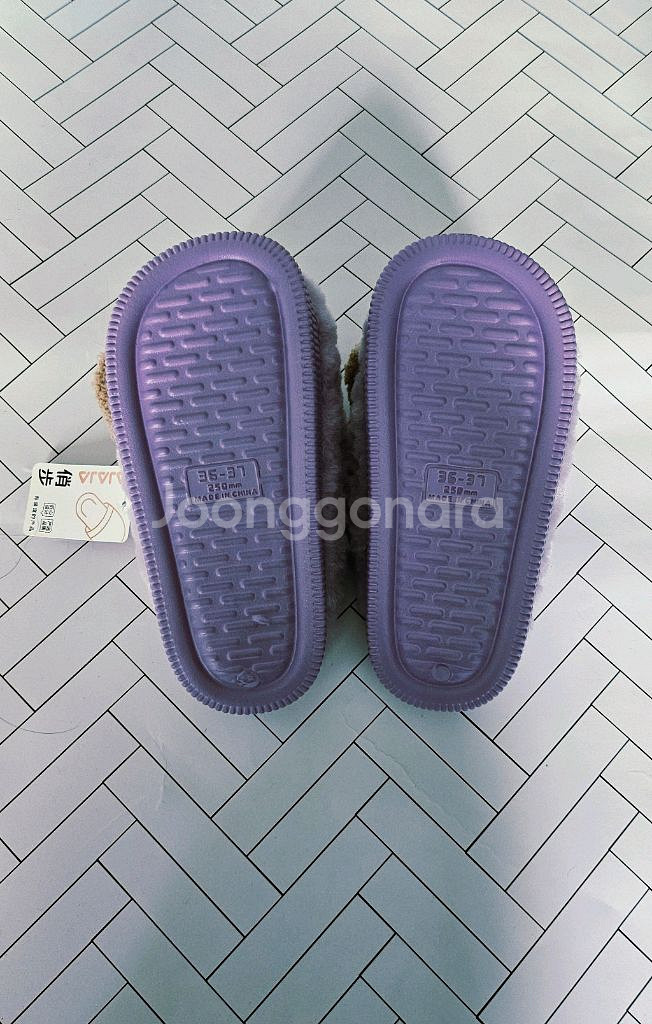 퍼플 플러피 리본 슬리퍼새상품 / 사이즈 250--4