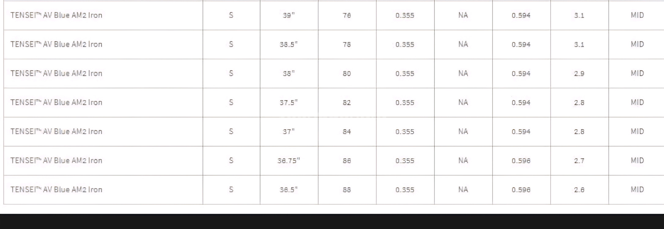 텐세이블루 AV am2 75S 아이언샤프트--7