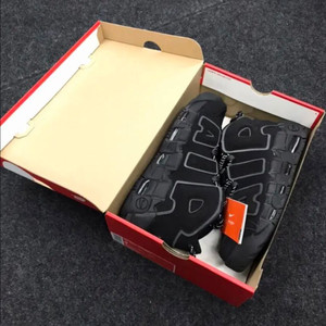 270 나이키 에어 모어 업템포 트리플 블랙 리플렉티브