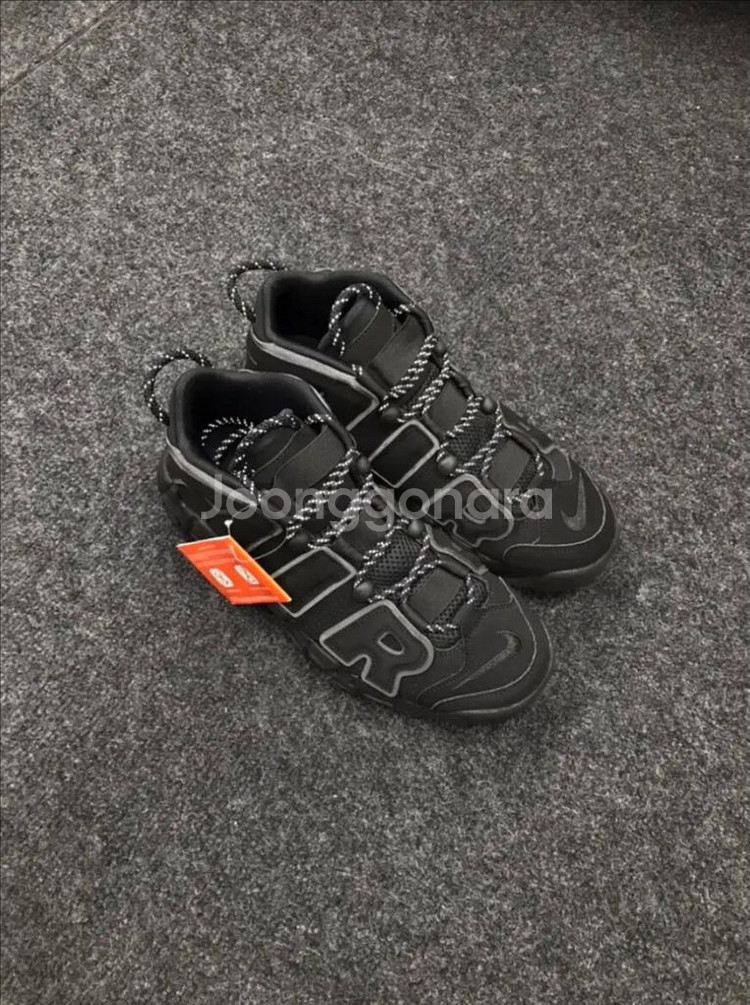 270 나이키 에어 모어 업템포 트리플 블랙 리플렉티브--1