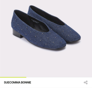 슈콤마보니 Stud point denim flat