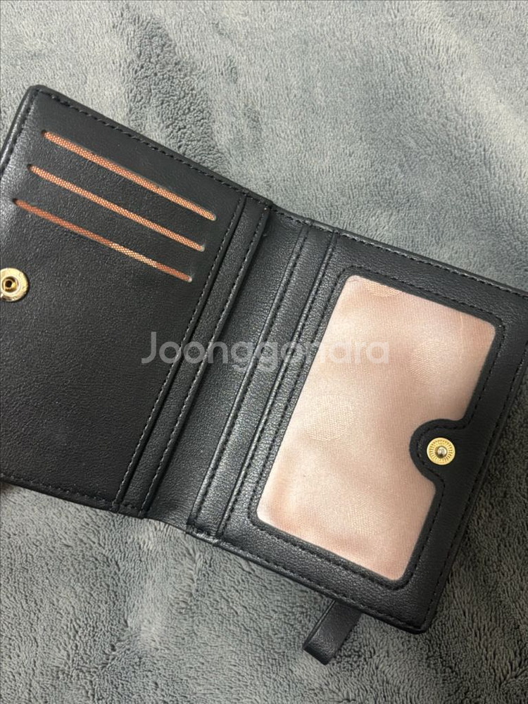 에이블리 무지 카드 반지갑 블랙 검은색--2