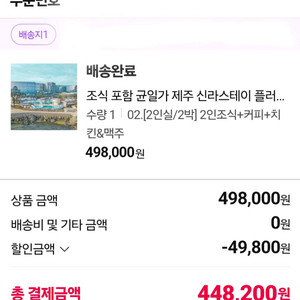 신라스테이 제주 2인(소인 포함3인) 숙박권 (12/2