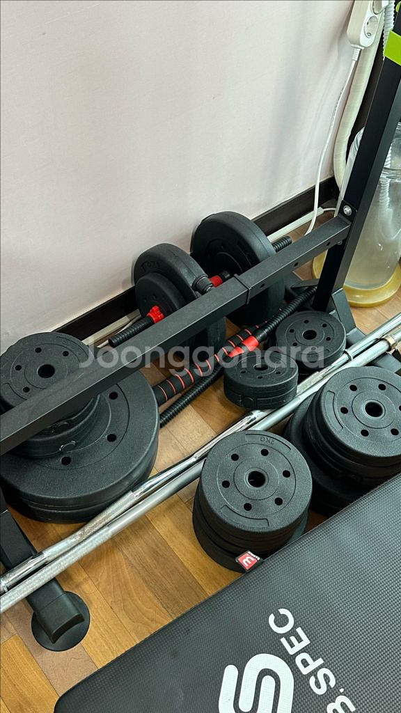 벤치프레스, 의자, 덤벨, 바벨, 원판 세트--1