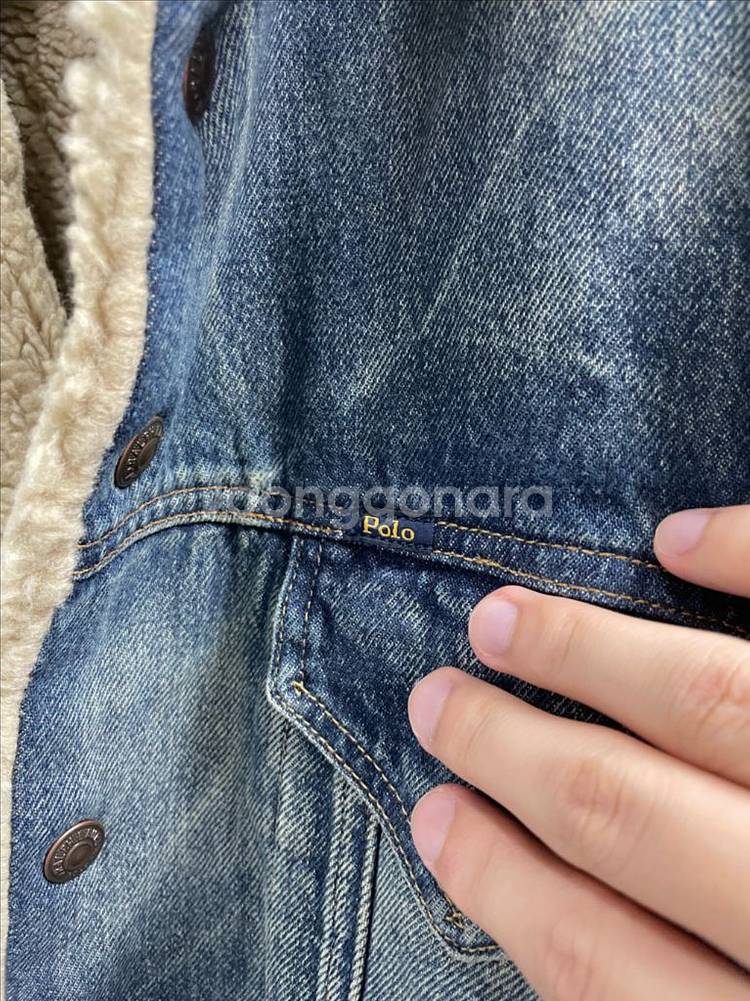 폴로 데님쉐르파 양털자켓 L(QR정품, 고윤정 착용)--3