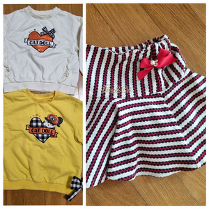 프렌치캣 맨투맨 치마 스커트 110 4세5세5세 여아