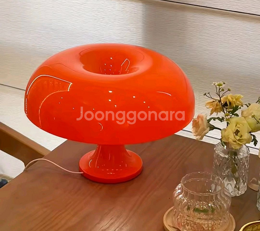 주황색 버섯 모양 무드등 조명/박스채 새상품--1