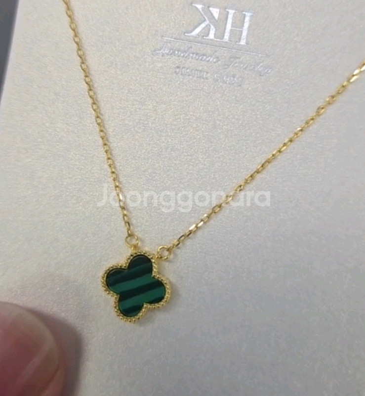 클로버 은목걸이--1