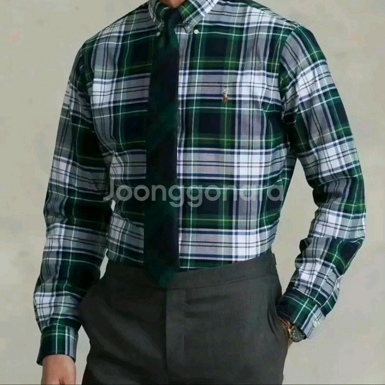 폴로 랄프로렌 남성 타탄체크 옥스포드셔츠--0