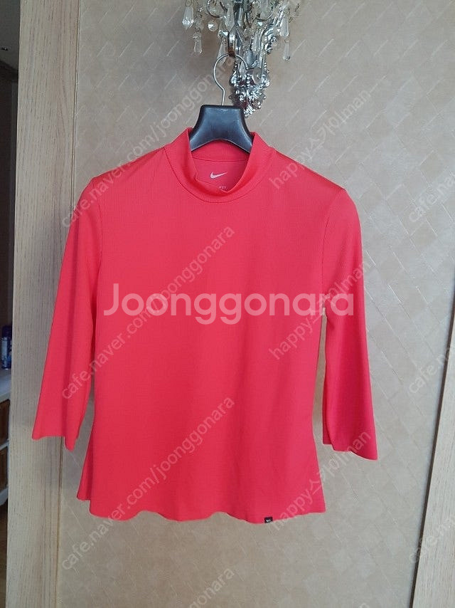 나이키 여성 목 골프탑 드라이 핏 UV 에이스 셔츠--1