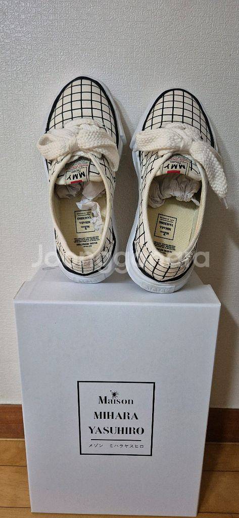 메종미하라야스히로 OG솔 컨버스 화이트체크 스니커즈--0