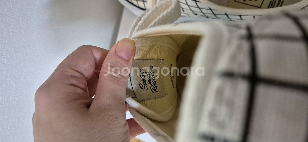 메종미하라야스히로 OG솔 컨버스 화이트체크 스니커즈--4