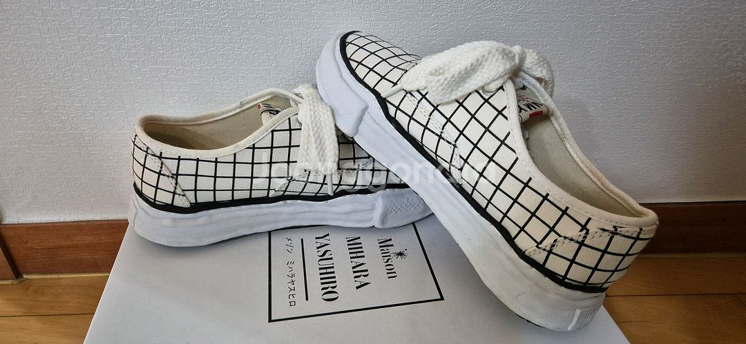 메종미하라야스히로 OG솔 컨버스 화이트체크 스니커즈--2