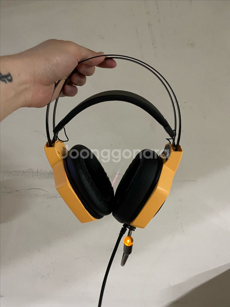 맥스틸 g7700h 옐로우 헤드셋 키보드 마우스 스피커--2