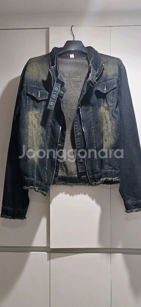 새상품) 스트릿 바이커 빈티지 옐로우워싱 청자켓--0