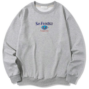 샌프란시스코 자수 맨투맨 그레이멜란지