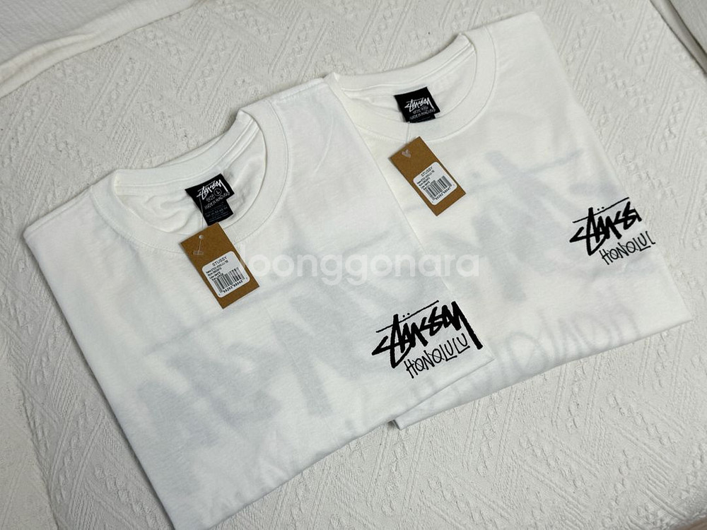 [L/2XL] 스투시 호놀룰루 티셔츠 화이트--0