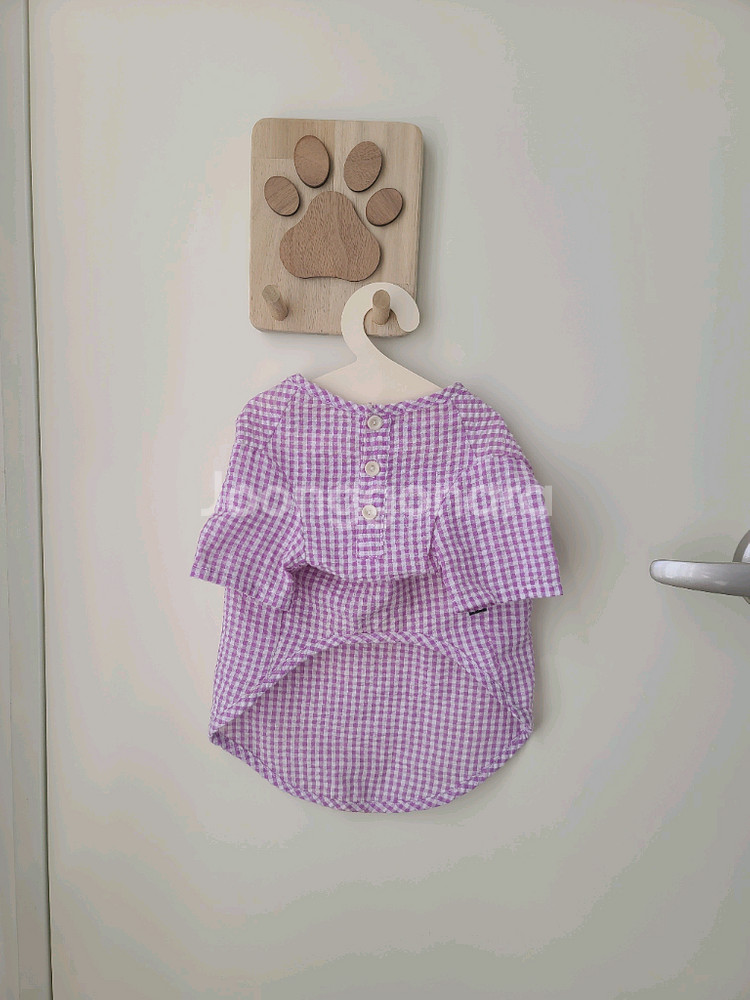 강아지옷 고양이옷 봄여름 체크블라우스 티셔츠 2XL--3