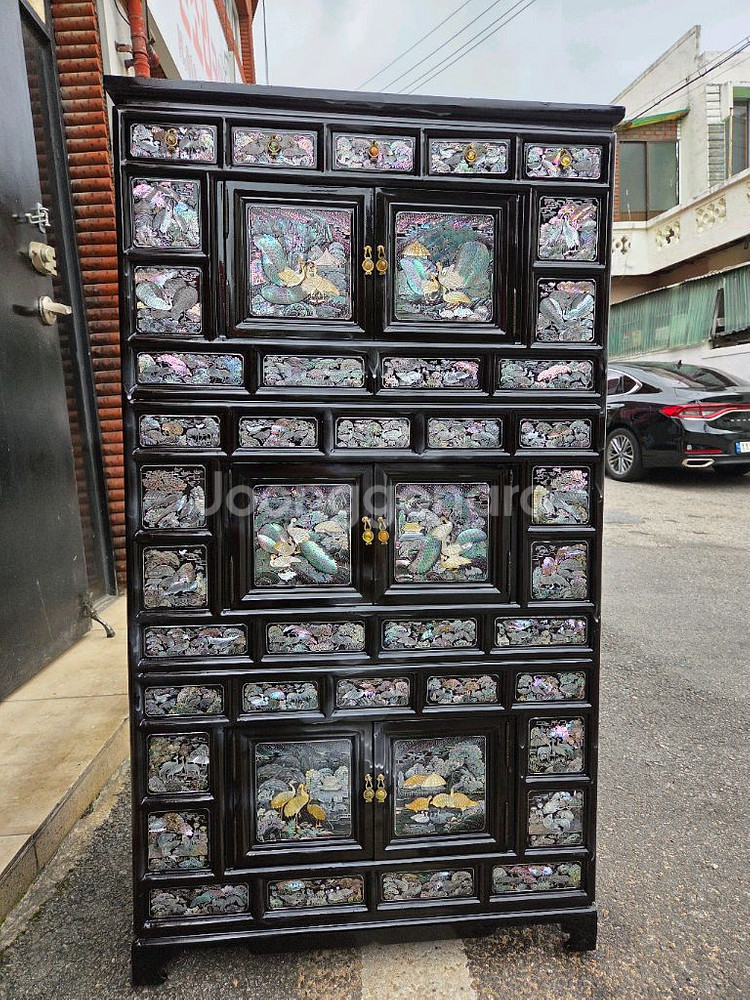 나전칠기 작은서랍장--0