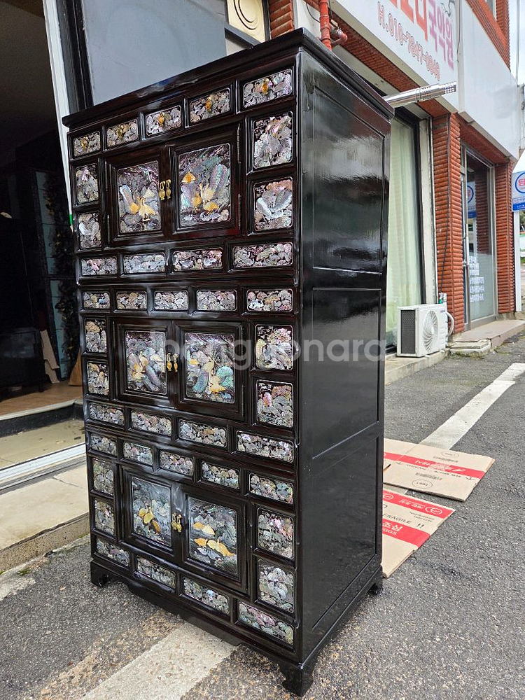 나전칠기 작은서랍장--1