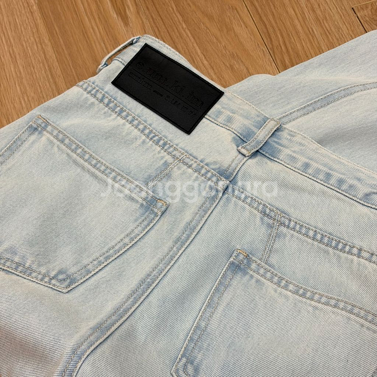 으음키임 시그니처 세미 와이드 데님 팬츠 라이트블루--4