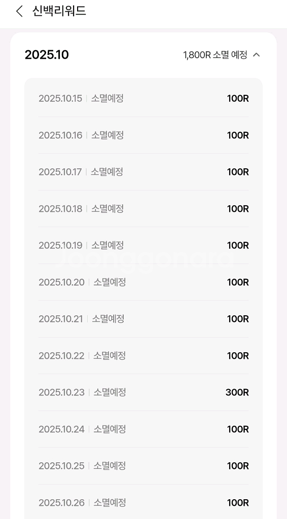 신백리워드 3000R4개, 2900R1개(14,900R--1