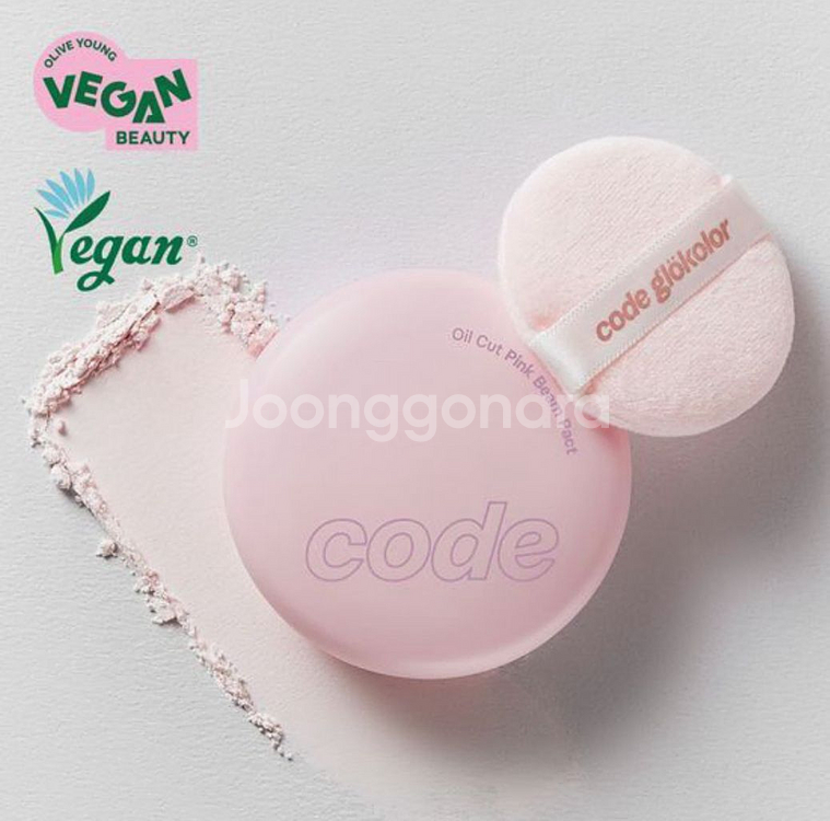 새상품 코드글로컬러 오일컷 핑크빔 팩트 무펄 하이라이터--1