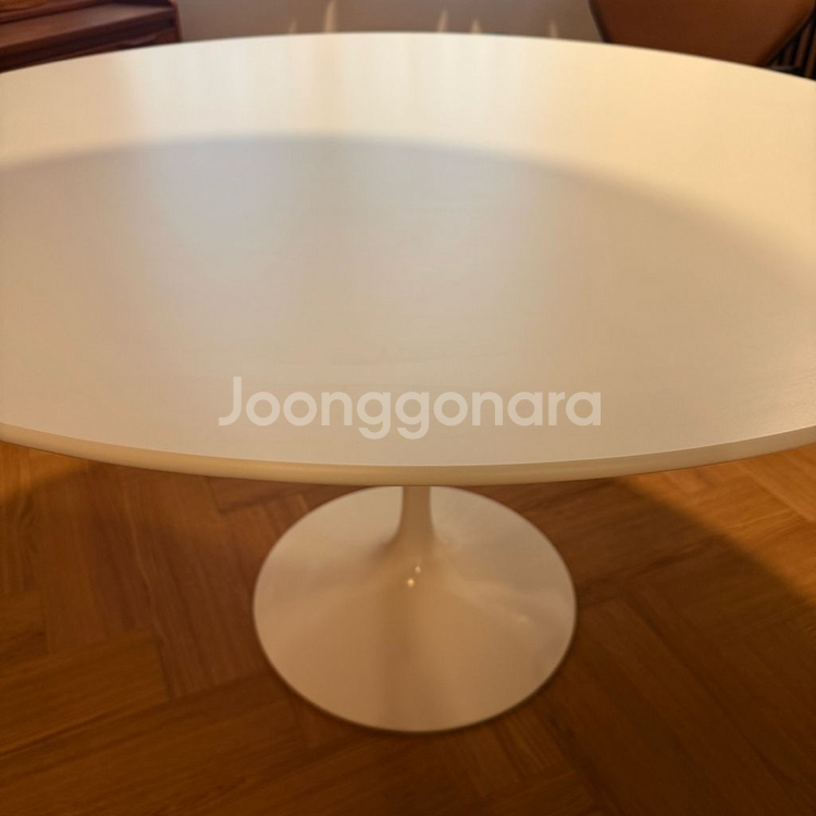 놀 사리넨 라미네이트 120cm 화이트 원형 테이블--6