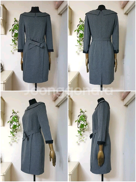 아이잗바바 더아이잗 포인티드카라 X벨티드 원피스--9