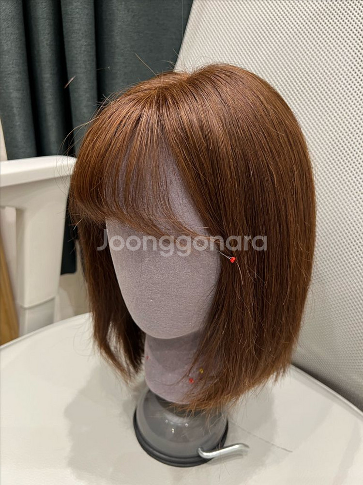 100프로 인모(밝은갈색) 보브컷 통가발 판매합니다--1