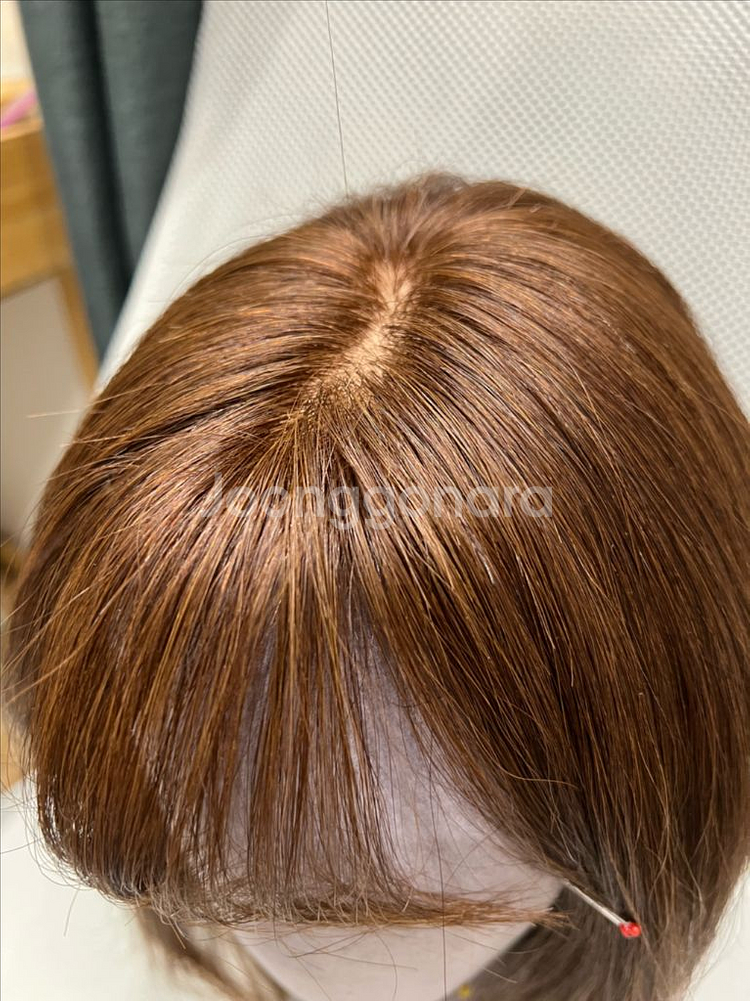 100프로 인모(밝은갈색) 보브컷 통가발 판매합니다--4