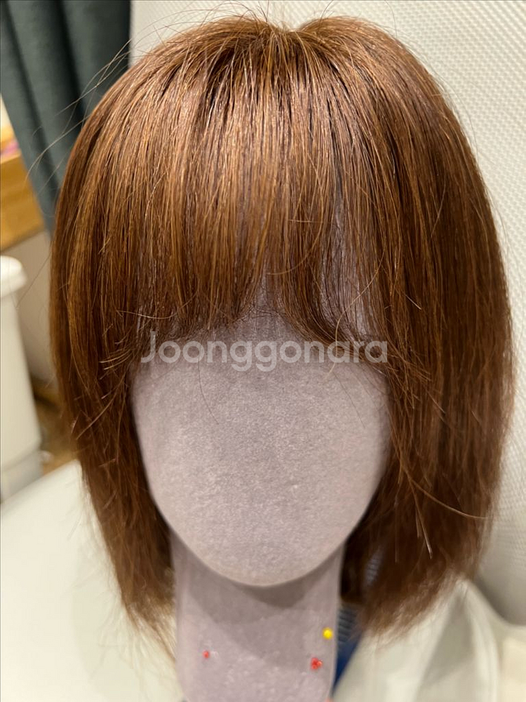 100프로 인모(밝은갈색) 보브컷 통가발 판매합니다--3
