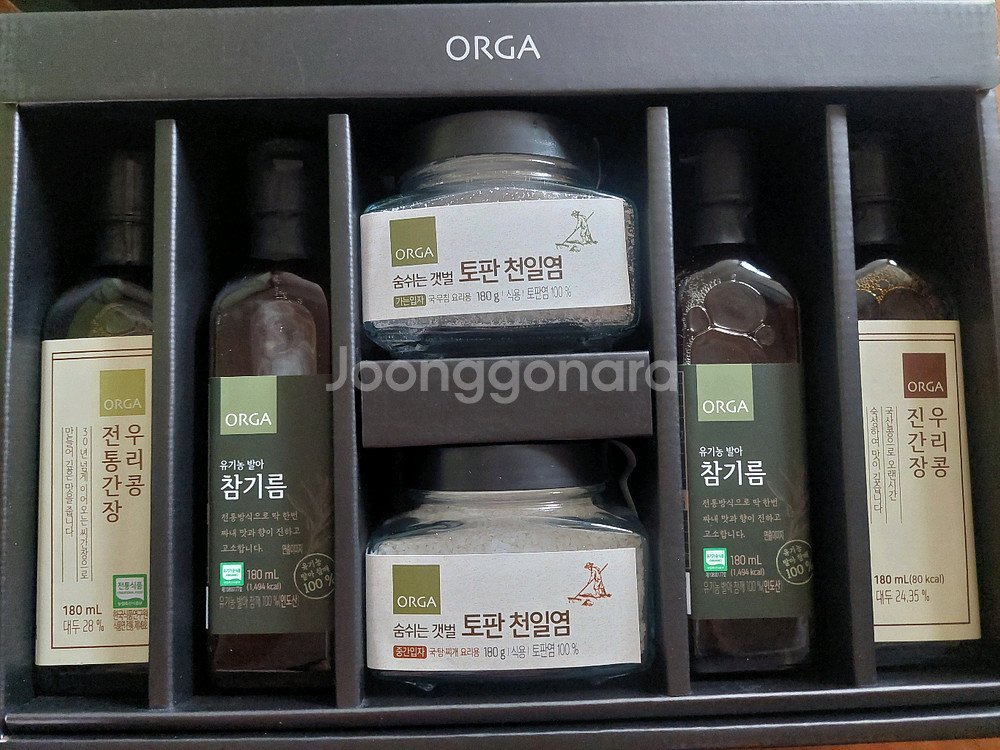새상품 올가 참기름/천일염 선물세트--0