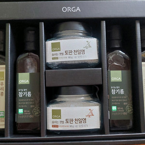 새상품 올가 참기름/천일염 선물세트