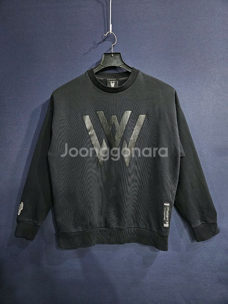 라이프워크 블랙컬러 남성 오버핏 95 맨투맨--0