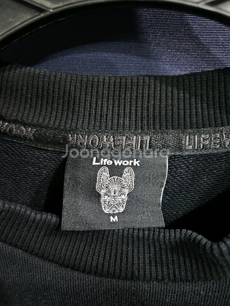 라이프워크 블랙컬러 남성 오버핏 95 맨투맨--2