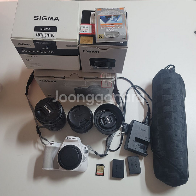 캐논 eos 200d 화이트 + 렌즈 3개--0
