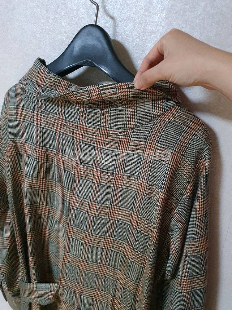 메종드메이어 비비안웨스트 체크 랩 울 원피스--6