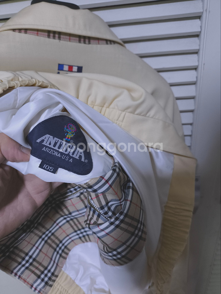 새거 105 Y2K 안티구아골프클럽 버버리패턴 스윙탑--7