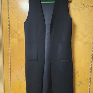 블랙 롱조끼 55~77